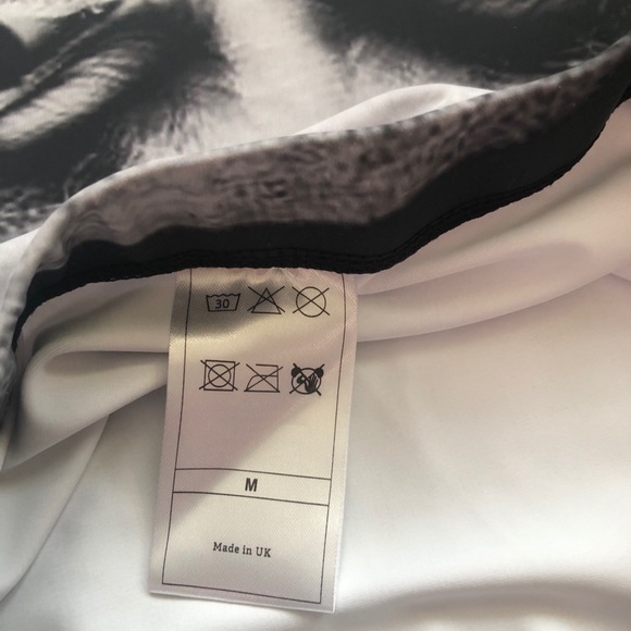 Redbubble Phil Collins Head graphic Mini Skirt in mixed black and white Medium - Picture 3 of 8